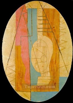 パブロ・ピカソ Painting - 緑とピンクのギター 1912年 パブロ・ピカソ